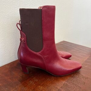SAM EDELMAN women's margo kitten heel bootie in cabernet red sz 6